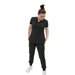 BLACK SCRUB TOP