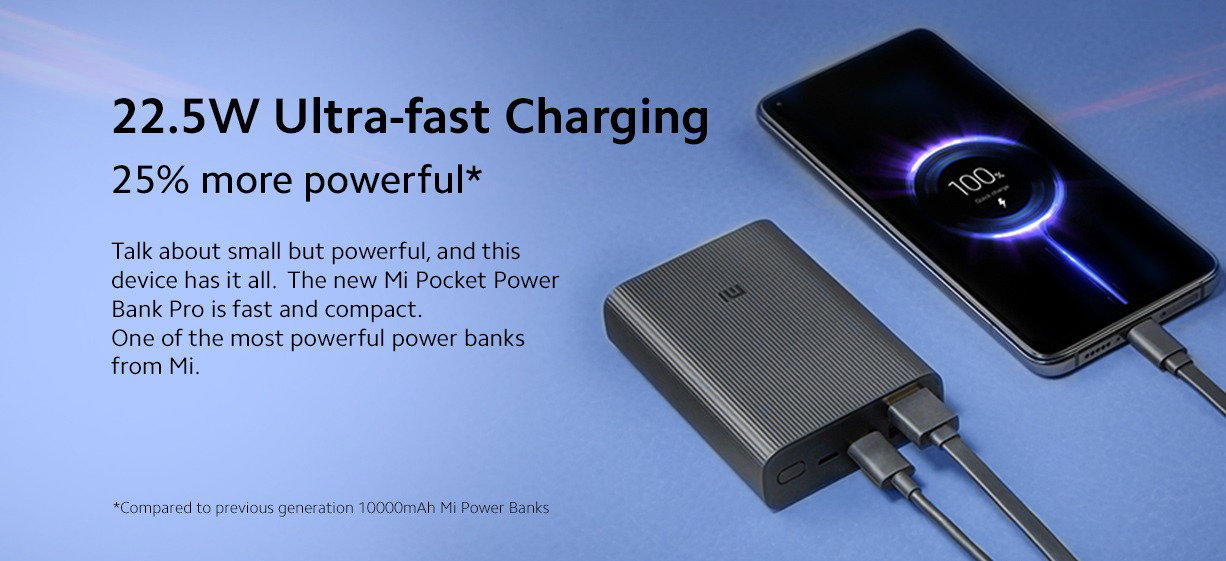Xiaomi 10000mAh Mi Pocket Power Bank Pro 22.5W Fast Power Delivery (PD)_2