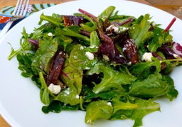 Mixed Green Salad with Salmon
