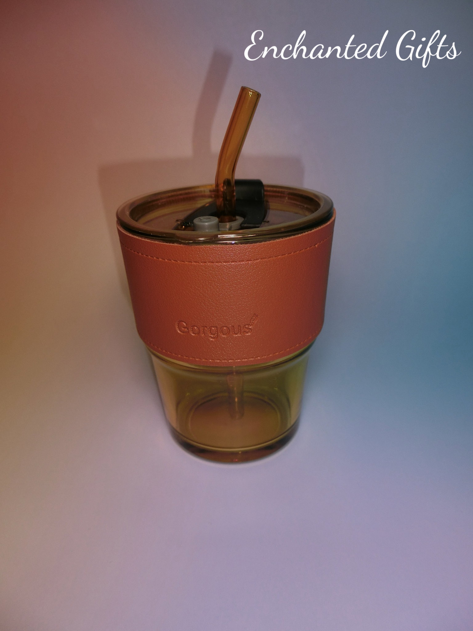 "Bamboo Glass Cup With Straw_2