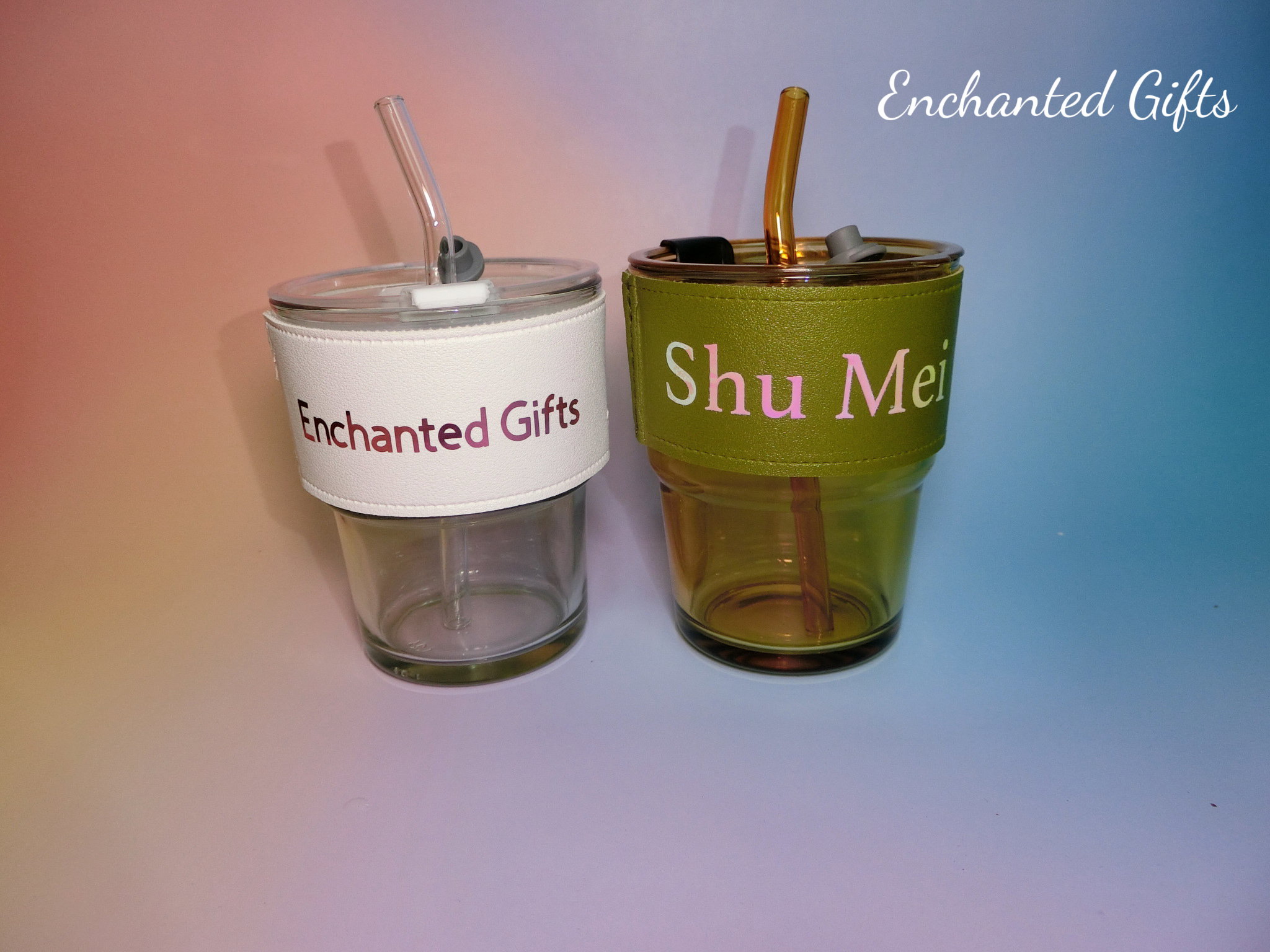 "Bamboo Glass Cup With Straw_4