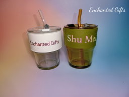 "Bamboo Glass Cup With Straw