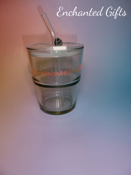 "Bamboo Glass Cup With Straw