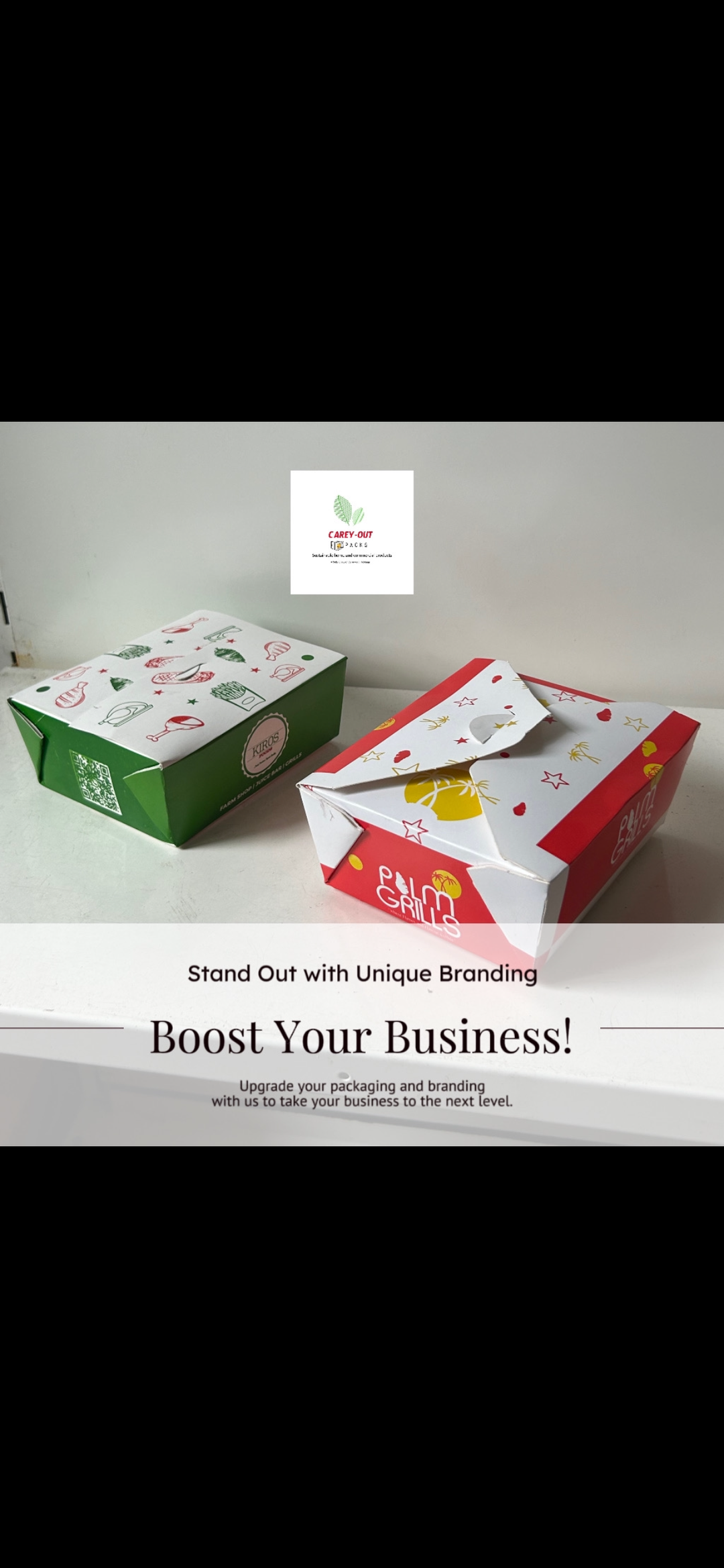 BRANDED 40oz TAKEOUT LUNCH BOXES / MINIMUM ORDER QUANTITY OF 500 PIECES