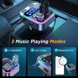 JOYROOM JR-CL16 48W Bluetooth 5.0 Car Wireless FM Transmitter(Silver)