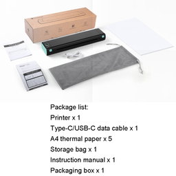 Bluetooth Wireless Handheld Portable Thermal Printer(Silver A4 Version)