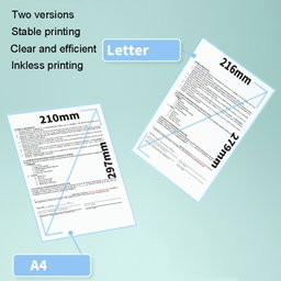 Bluetooth Wireless Handheld Portable Thermal Printer(Silver A4 Version)