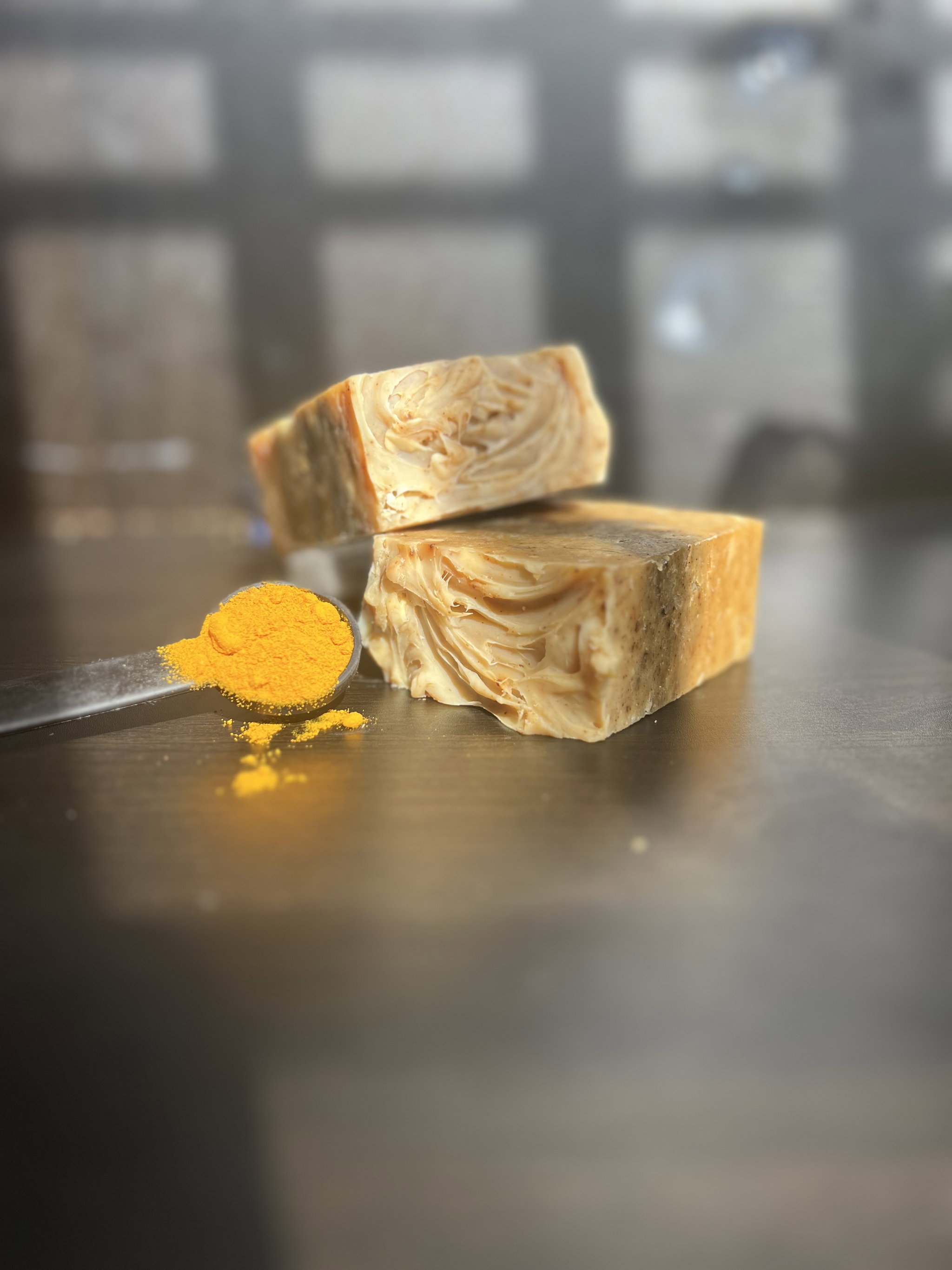 🍀Turmeric,neem, honey and kojic acid bar soap_0