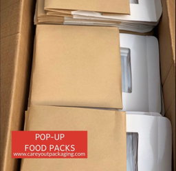PLAIN KRAFT BROWN “ER” TAKEOUT BOXES - 8” x 8” x 3.5” / WINDOWED & NON WINDOWED 