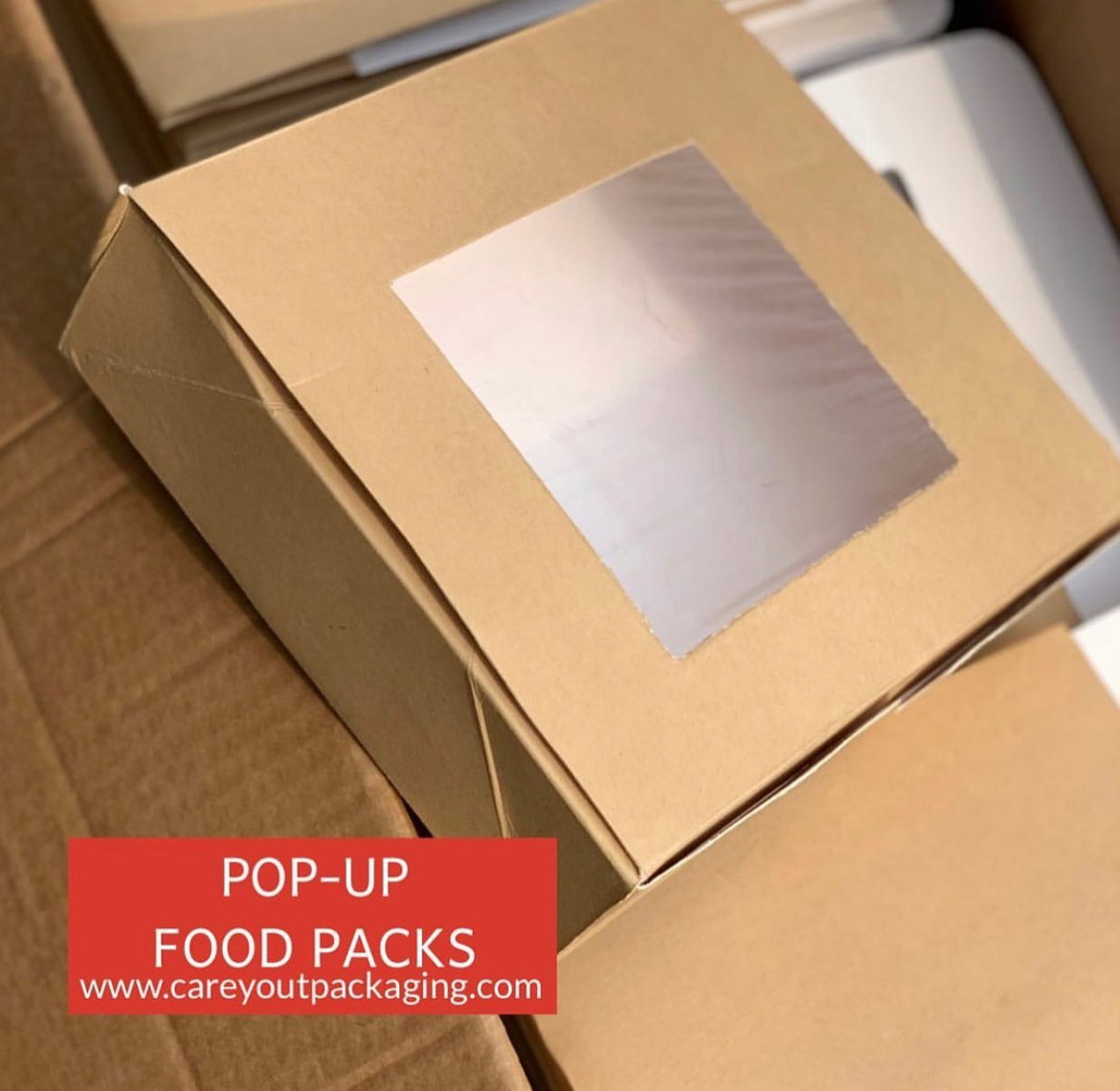 PLAIN KRAFT BROWN “ER” TAKEOUT BOXES - 8” x 8” x 3.5” / WINDOWED & NON WINDOWED _13