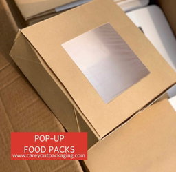 PLAIN KRAFT BROWN “ER” TAKEOUT BOXES - 8” x 8” x 3.5” / WINDOWED & NON WINDOWED 