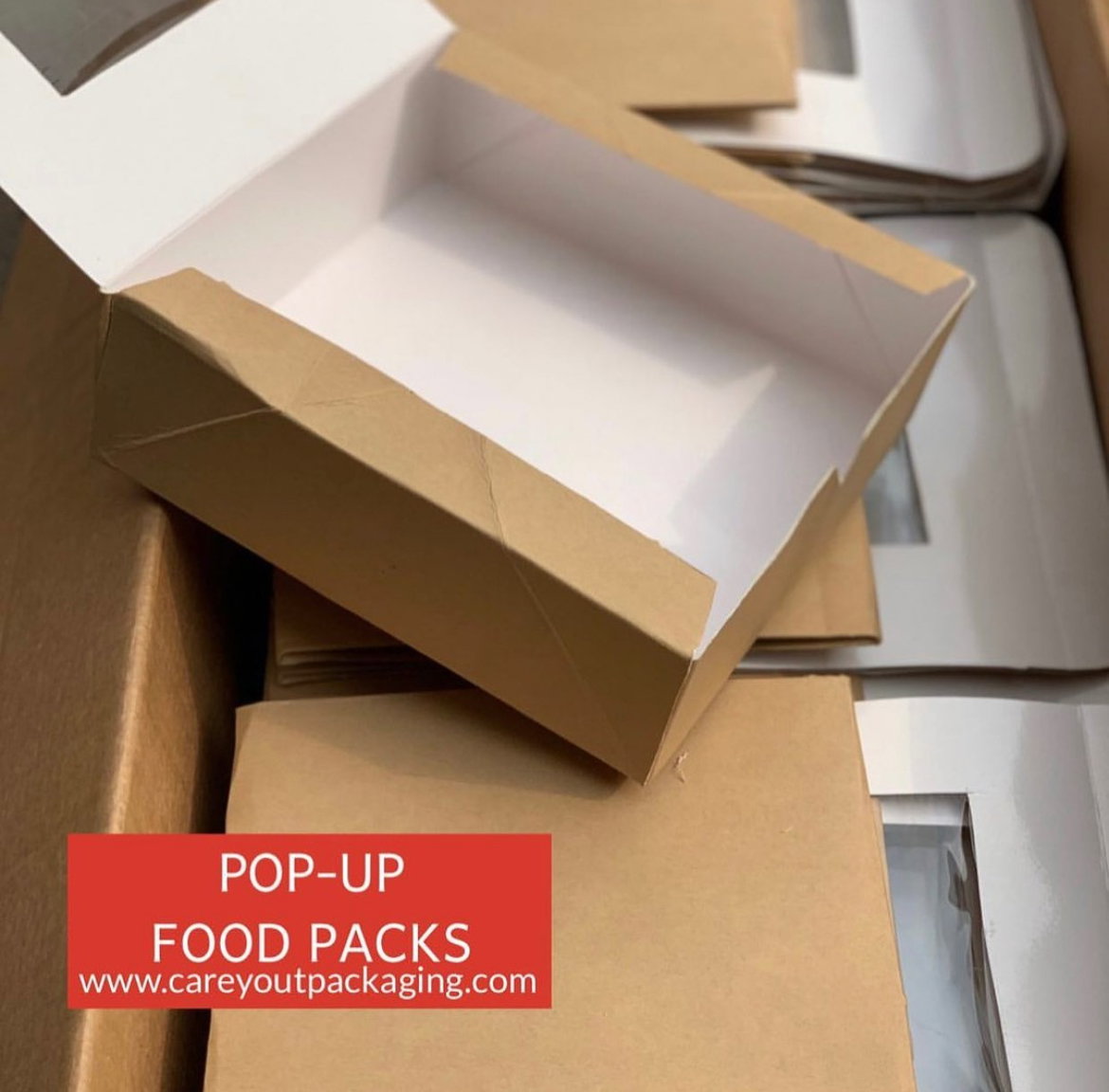 PLAIN KRAFT BROWN “ER” TAKEOUT BOXES - 8” x 8” x 3.5” / WINDOWED & NON WINDOWED _4