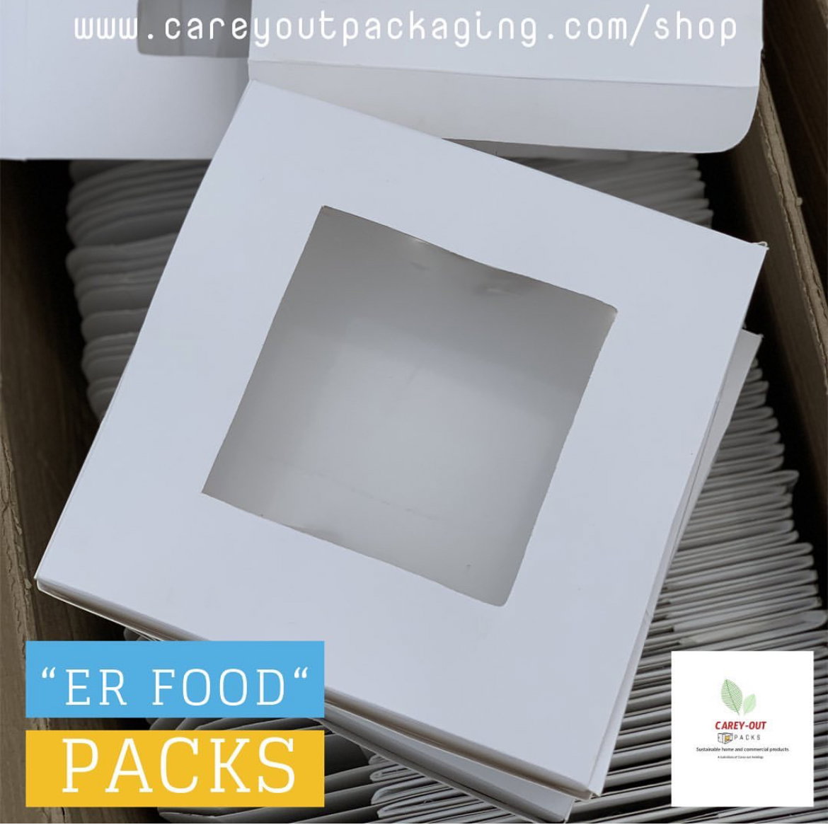 PLAIN  WHITE “ER” TAKEOUT BOXES - 8” x 8” x 3.5”  / WINDOWED & NON WINDOWED_2