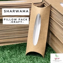 KRAFT SHAWARMA PILLOW PACKS - 380gsm / WINDOWED & NON WINDOWED 