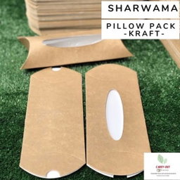 KRAFT SHAWARMA PILLOW PACKS - 380gsm / WINDOWED & NON WINDOWED 