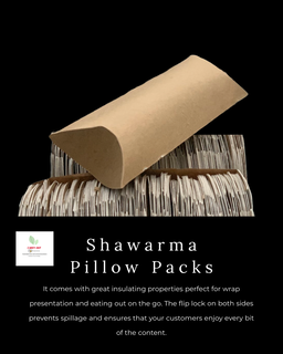 KRAFT SHAWARMA PILLOW PACKS - 380gsm / WINDOWED & NON WINDOWED 