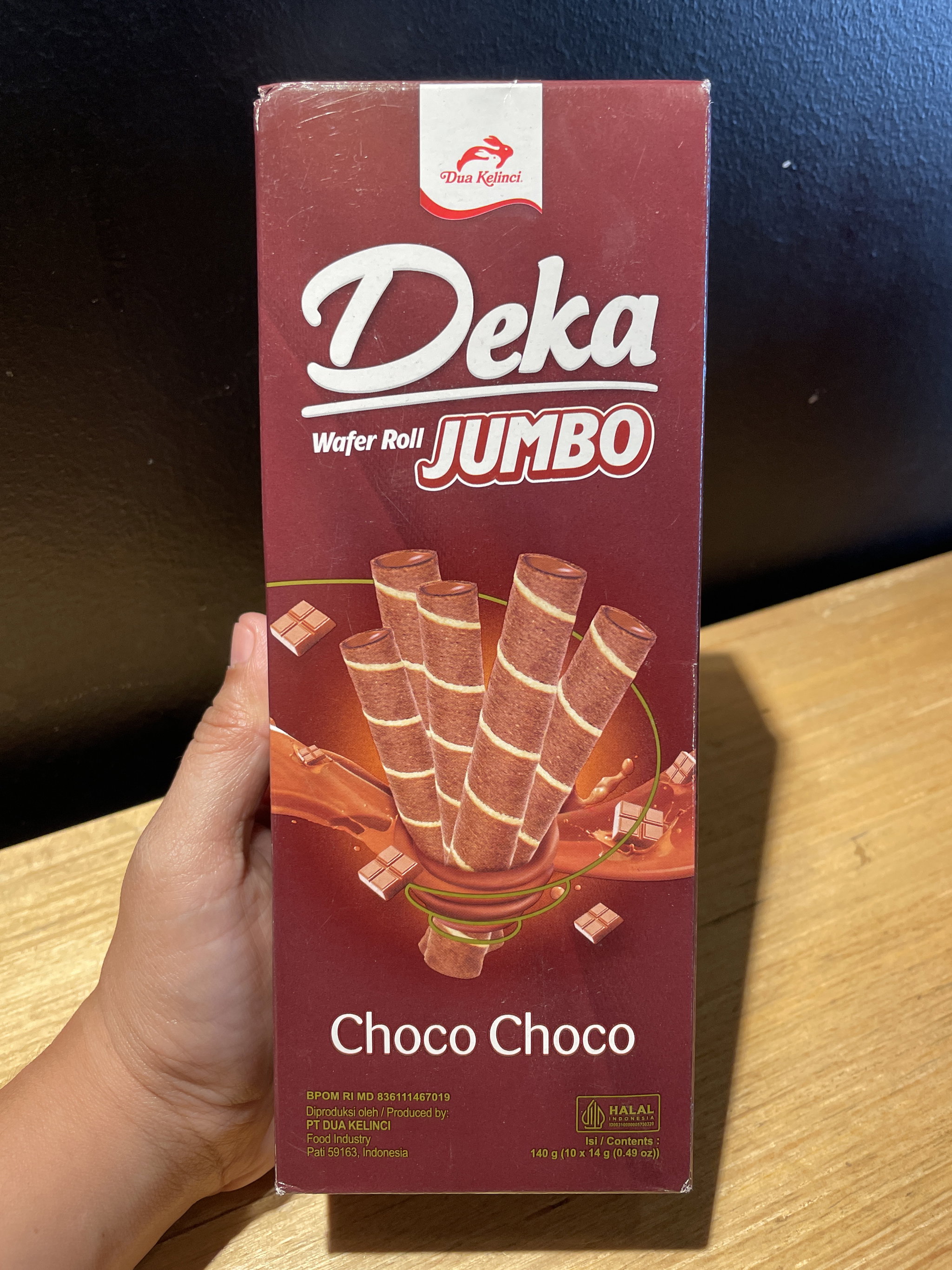 Deka Wafer Roll Jumbo Choco Choco 140g_0
