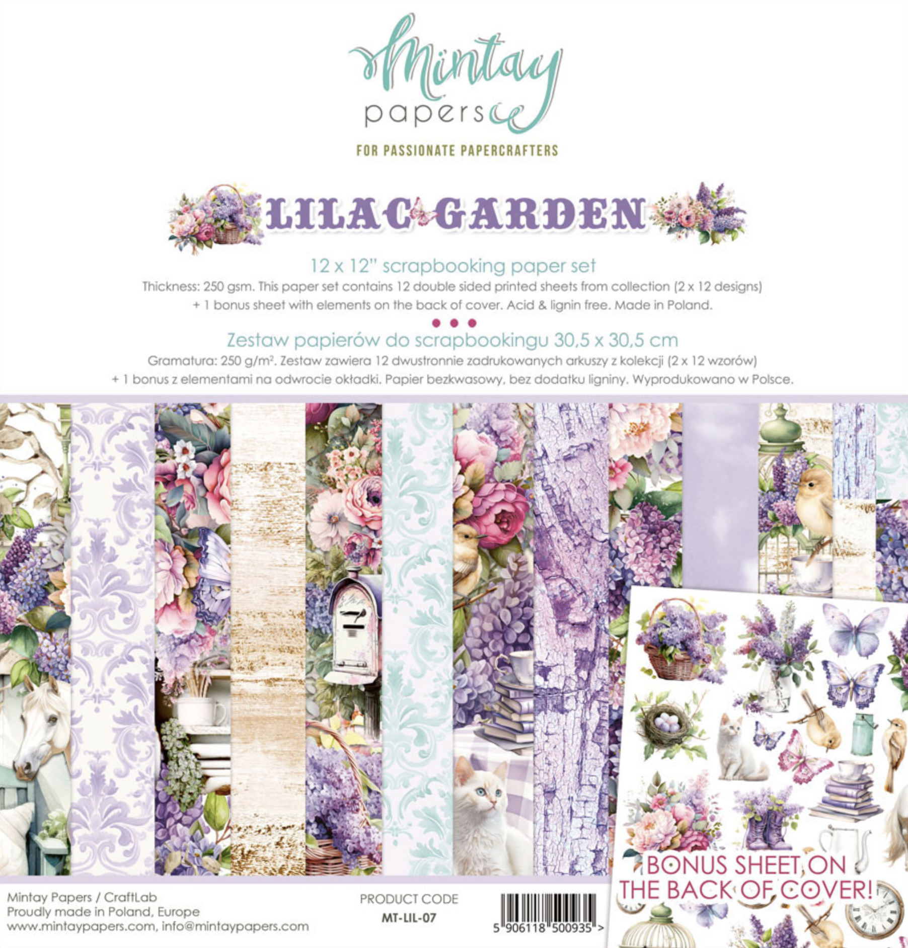 Mintay Lilac Garden Paper Set
