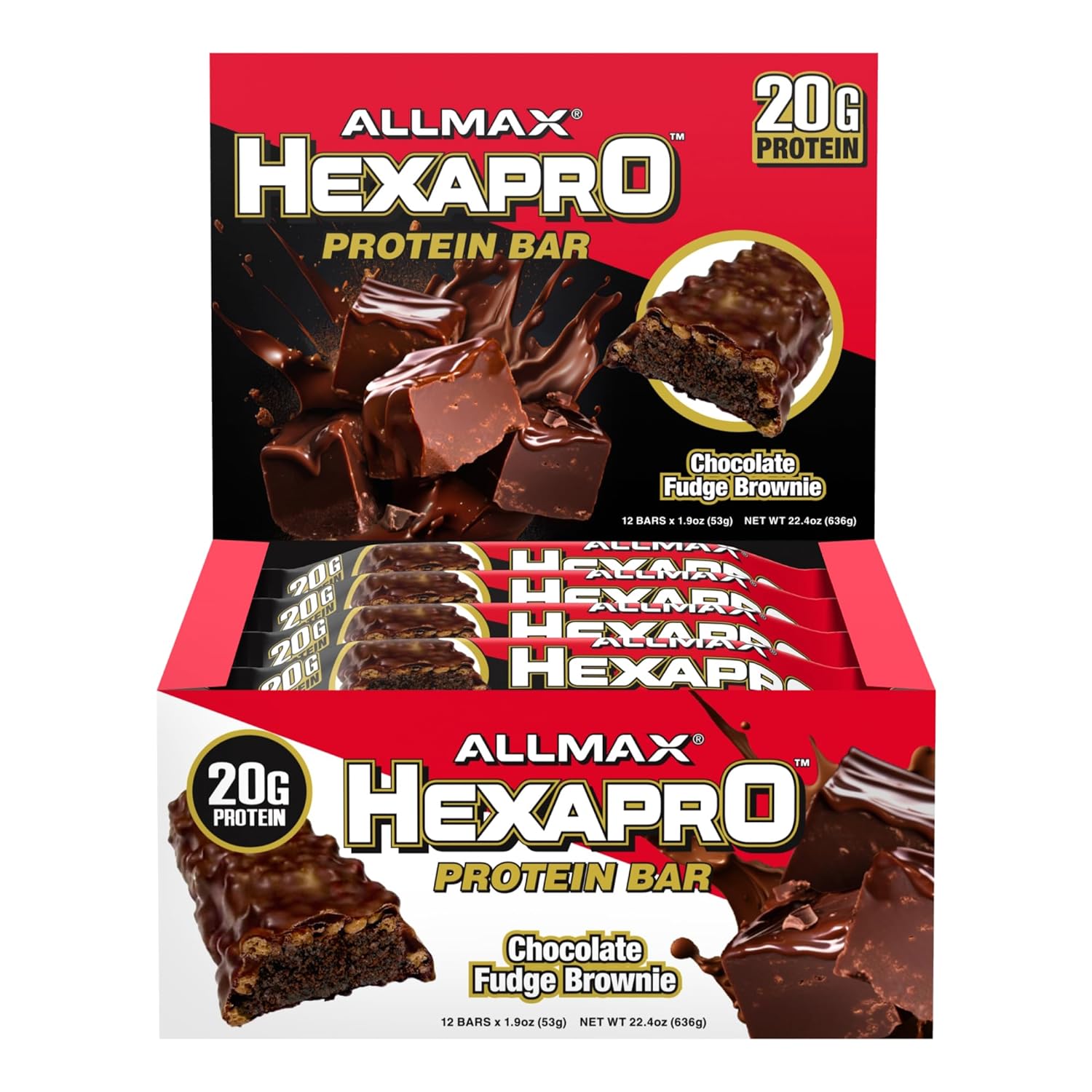 ALLMAX HEXAPRO PROTEIN BAR BOX OF 12 CHOCOLATE FUD_0
