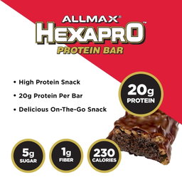ALLMAX HEXAPRO PROTEIN BAR BOX OF 12 CHOCOLATE FUD