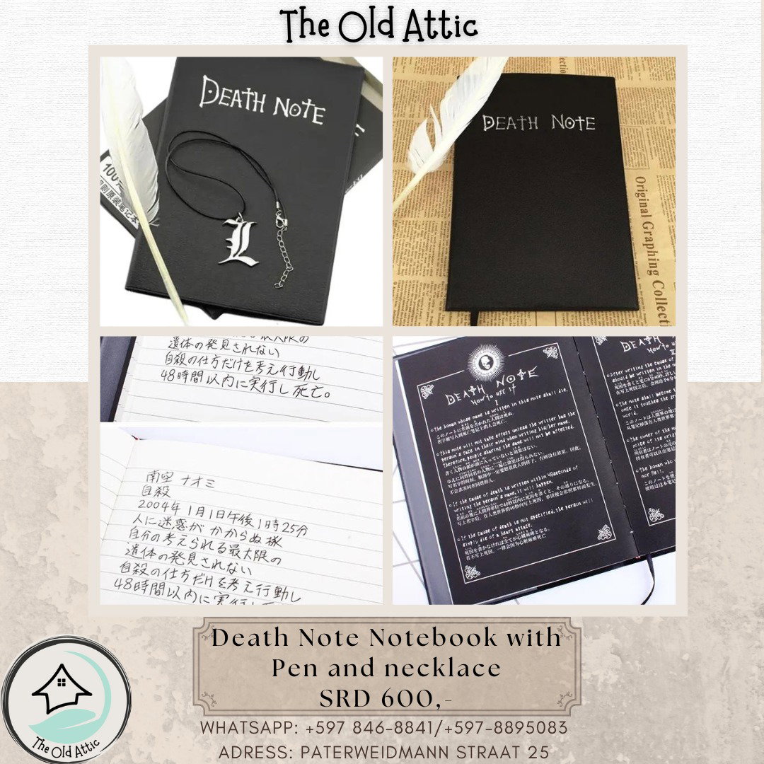 Death Note Notebook With Pen And Necklace