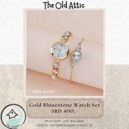 Gold Rhinestone Watch Set