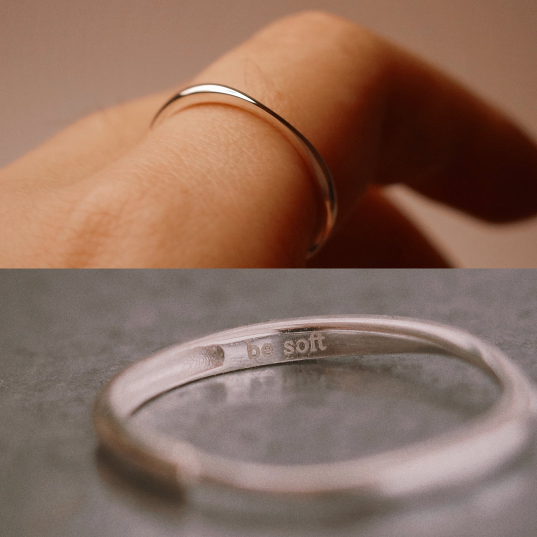 S925 Silver Ring - be soft / flow / breathe