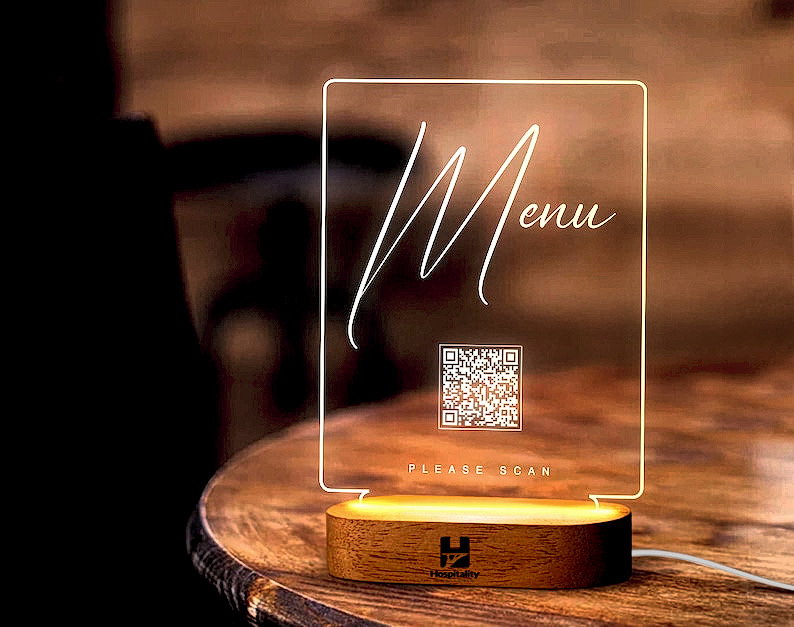 HCM Acrylic Led Light Menu Stand