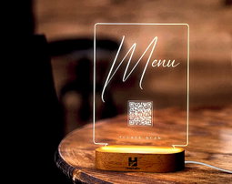 HCM Acrylic Led Light Menu Stand