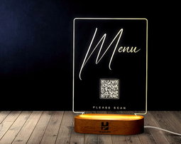HCM Acrylic Led Light Menu Stand