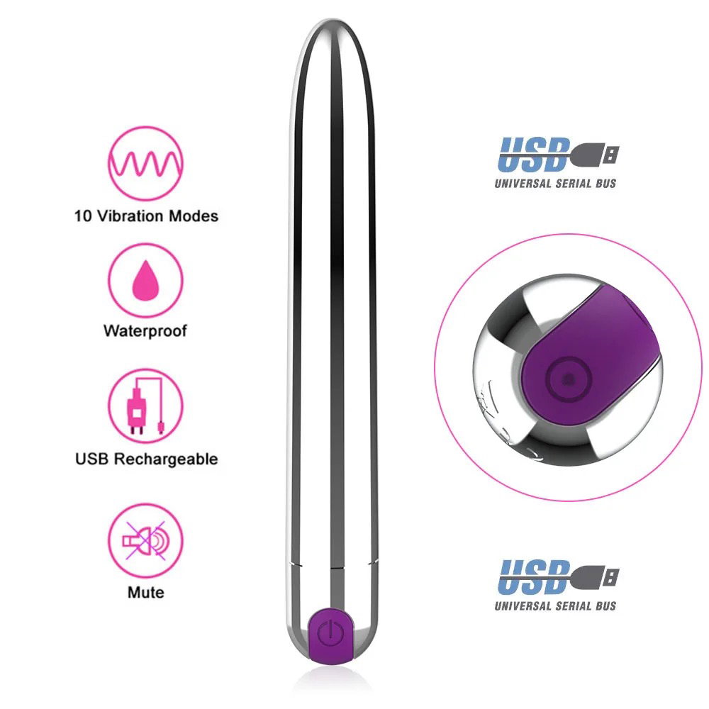 Bullet Vibrator Clitoral Stimulator Vagina G Spot Massager Masturbation USB Rechargeable Vibration Sex Toys For Women_2