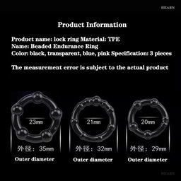 3Pcs Silicone Cock Ring Delay Ejaculation Tricolor Penis Rings Adult Sex Toys For Men 18+ Couple Stimulate Sex Game Sex Shop