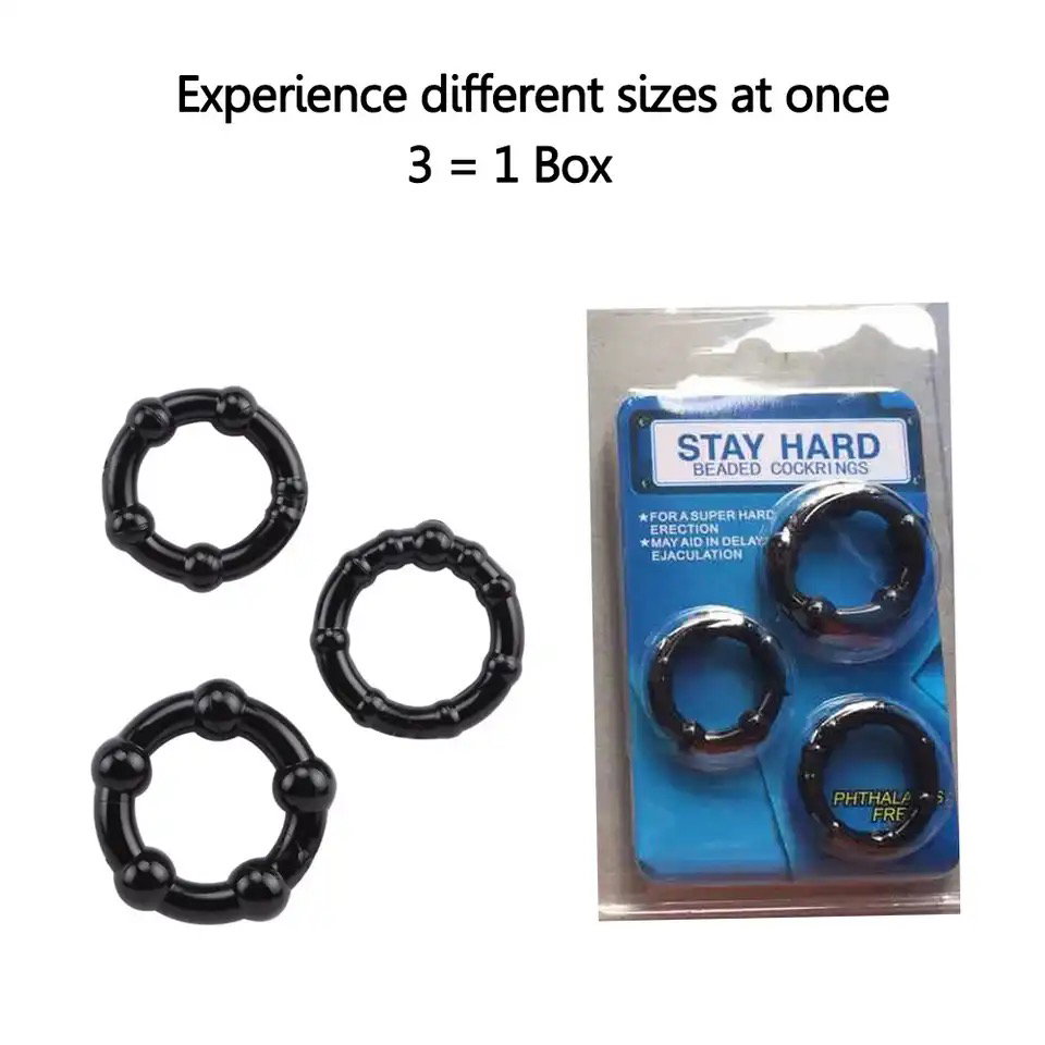 3Pcs Silicone Cock Ring Delay Ejaculation Tricolor Penis Rings Adult Sex Toys For Men 18+ Couple Stimulate Sex Game Sex Shop_1
