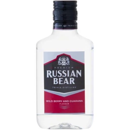 Russian Bear Wild Berry & Guarana Flavoured Triple Distilled Vodka Bottle 200ml