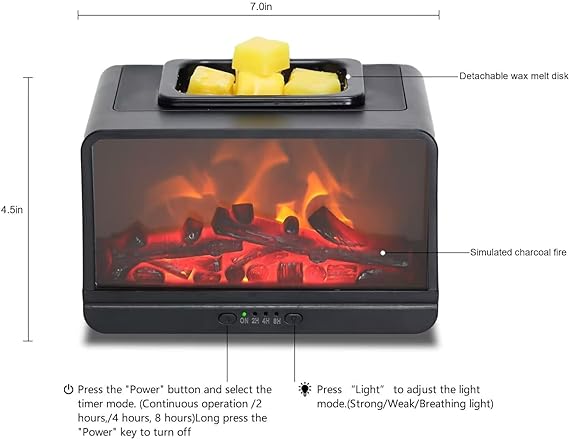 Flame Fireplace Electric Wax Melt Warmer_2