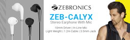 Zebronics Zeb-Calyx Wired Earphones - Assorted Color
