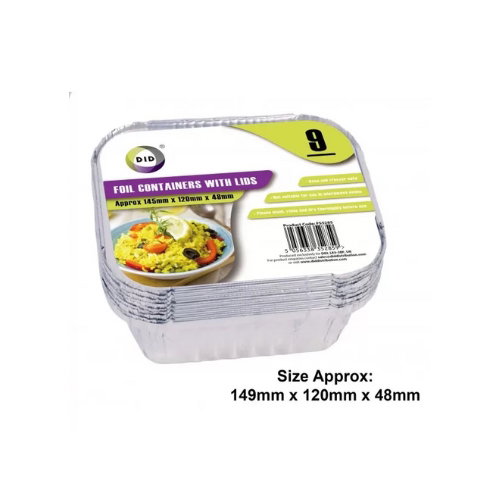 FOIL CONTAINERS WITH LID - 50PCS