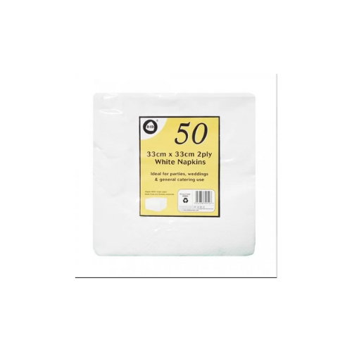 WHITE NAPKINE 2PLY 50PCS(33CM*33CM)_0