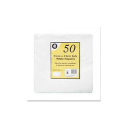 WHITE NAPKINE 2PLY 50PCS(33CM*33CM)