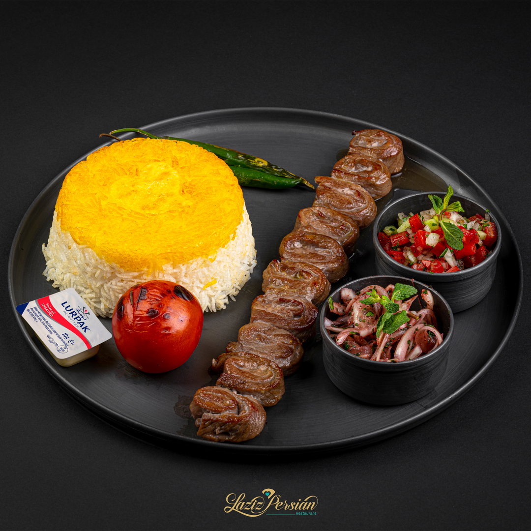 lamb fillet kabab with rice   (cholo kabab barg)