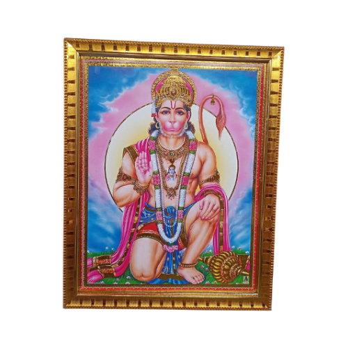 GOD PHOTO HANUMAN(ANJANEYAR) A4 SIZE FRAME