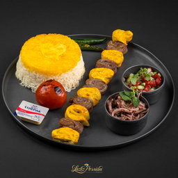 mixed lamb fillet and chicken   breast (cholo kabab bakhtiari)