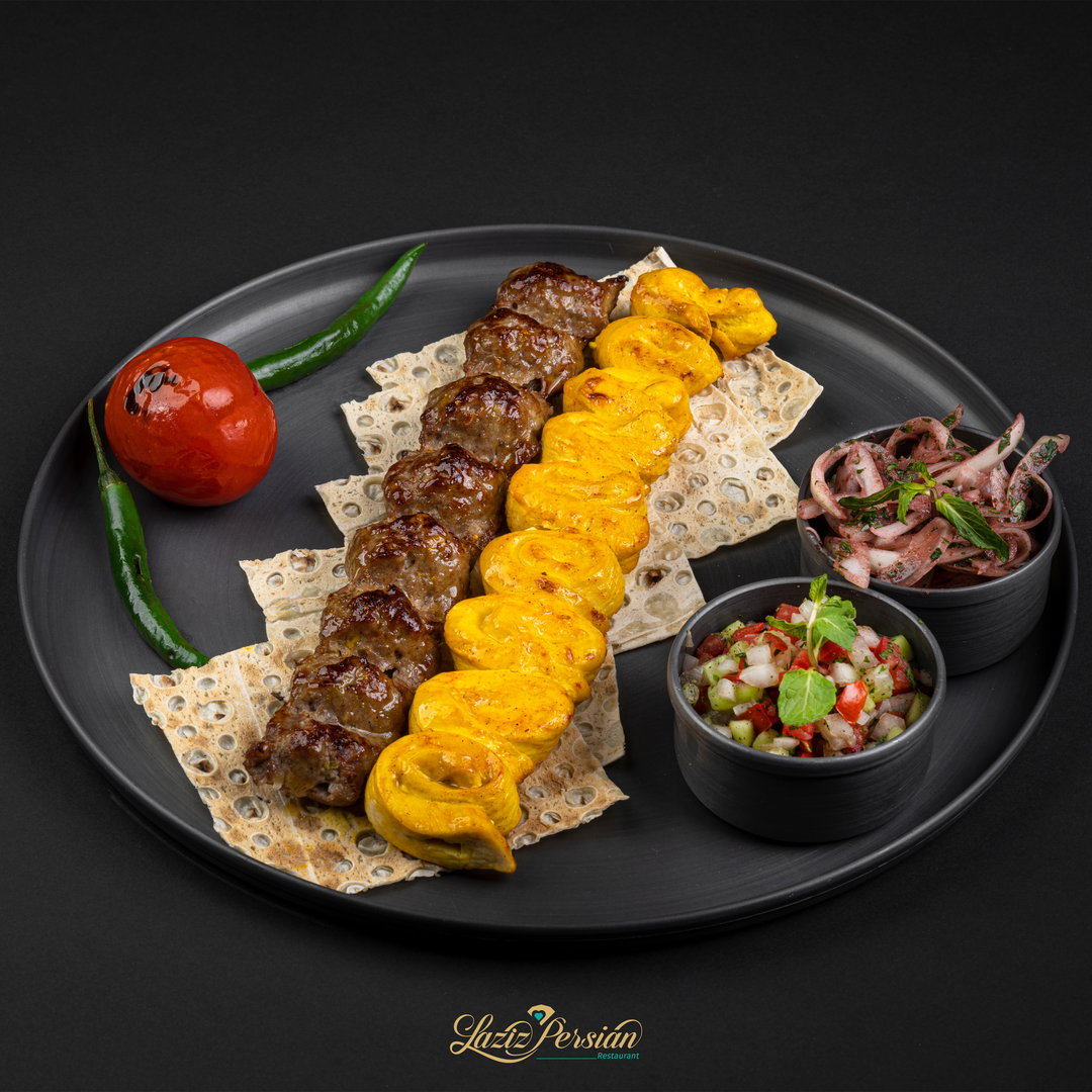 Vaziri Kabab (mixed grill   lamb minced kobide and chicken boneless kabab)