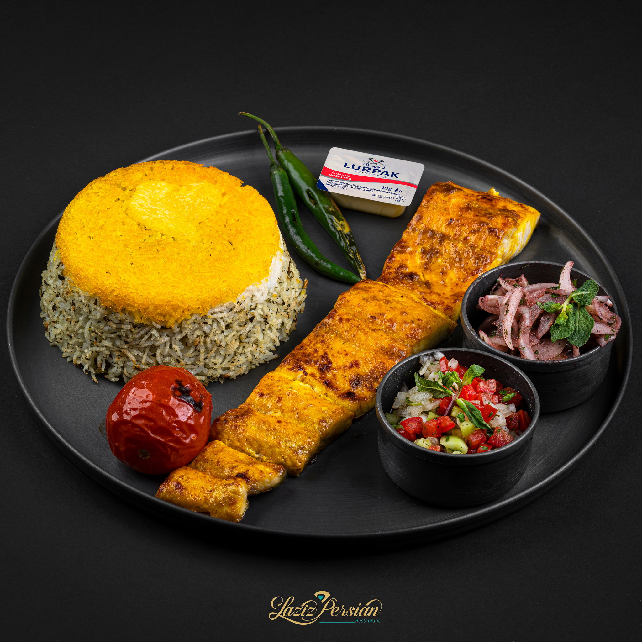 cholo mahi Salmon kababi   (grilled Salmon fillet with rice)_0