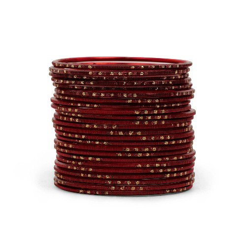 GLASS BANGLES 2.6 INCHES - RED