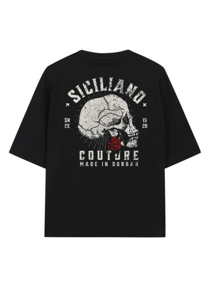 BLACK SKULL COUTURE BAGGY T SHIRT 
