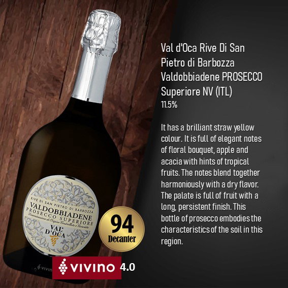 Val d'Oca Rive Di San Pietro di Barbozza Valdobbiadene PROSECCO Superiore NV_0