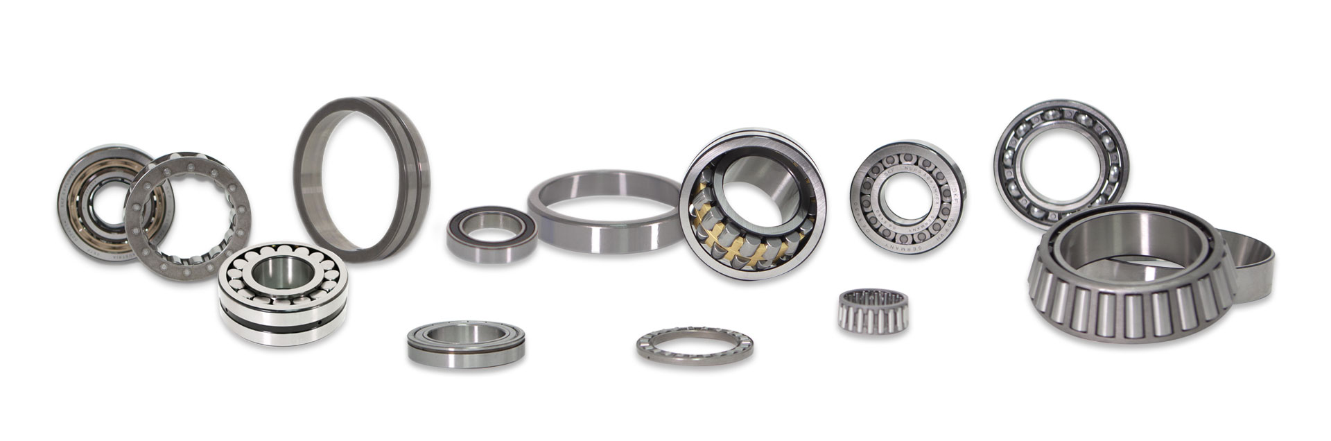 Spherical roller bearings, Tapered roller bearings, Cylindrical roller bearings, Ball bearings, Needle roller bearings_0