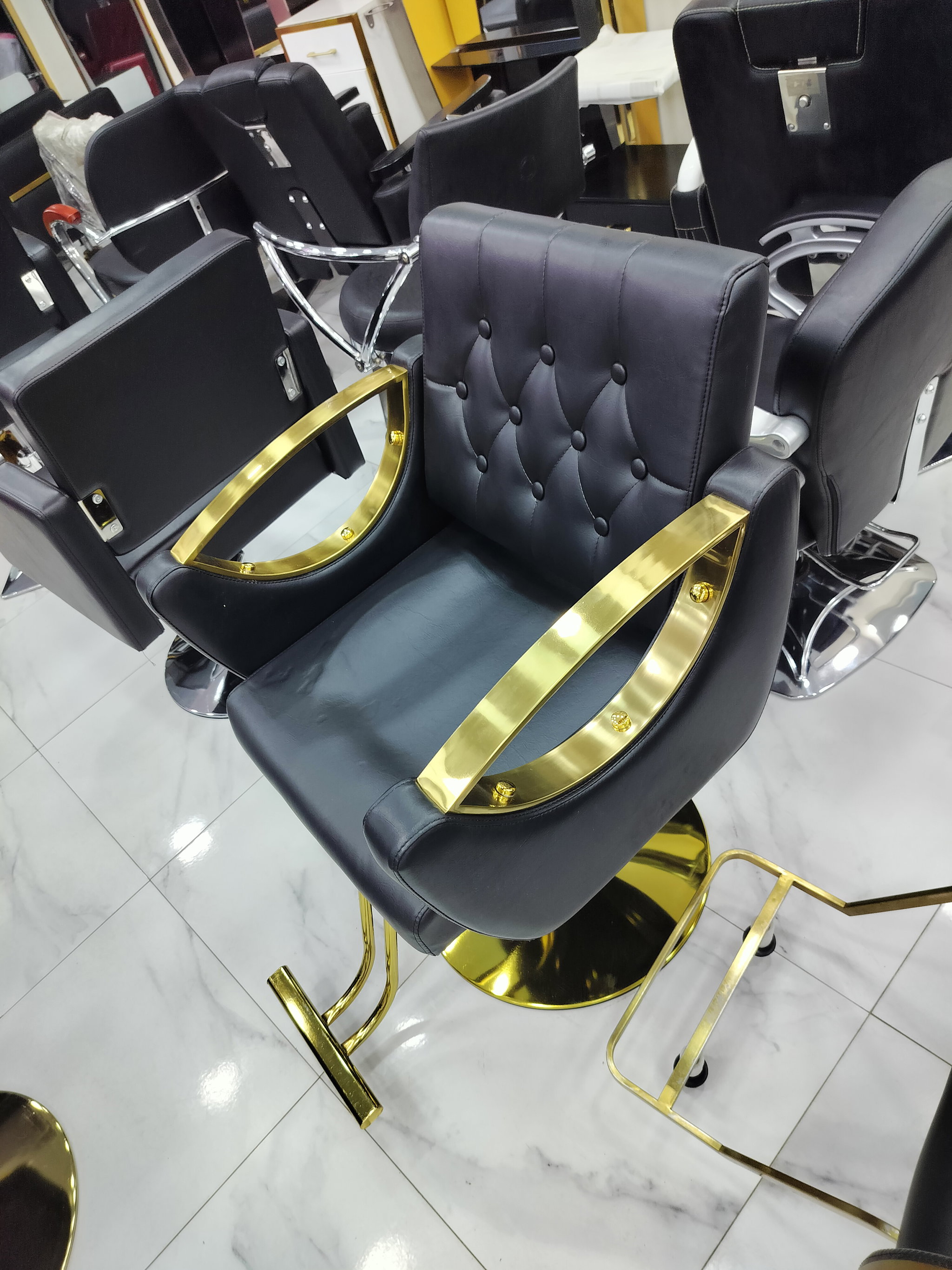 Salon stylish chair gold _3