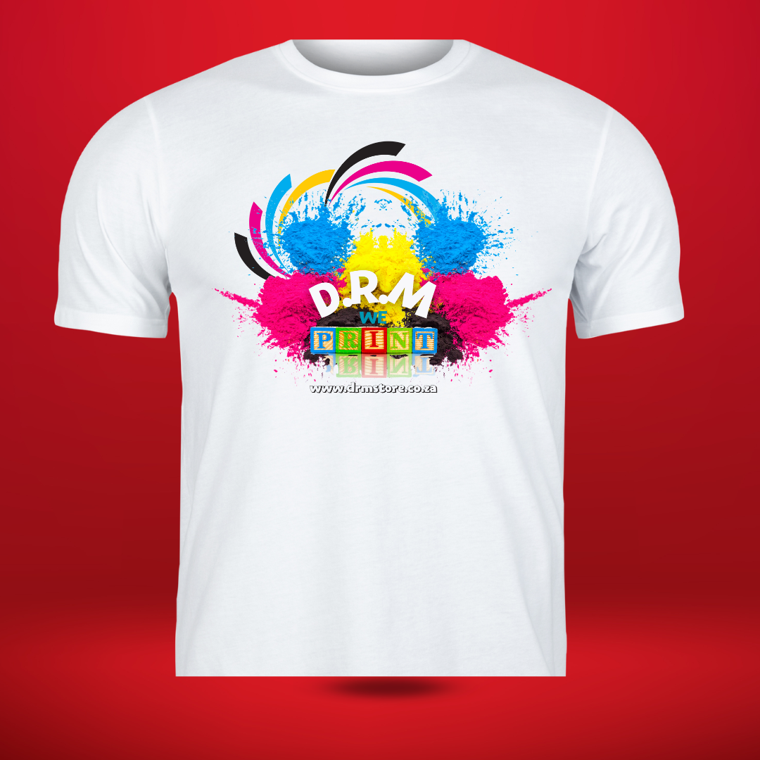 Printed T shirt A4 size print or smaller (160 GSM)
